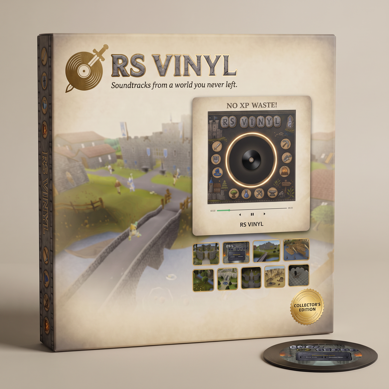 RS Vinyl collector's edition box with mini vinyl fridge player and disc
